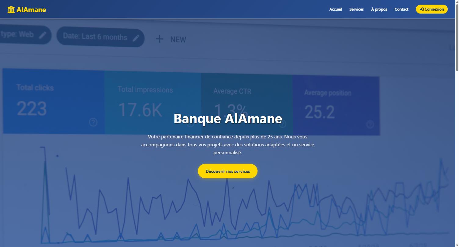 Page d'accueil du site Banque AlAmane
